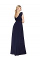 Discount Draped Long V-Neck Floor Length Chiffon Bridesmaid Dress / Formal Prom Dress
