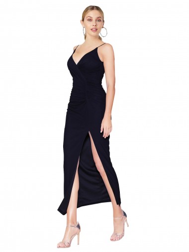 Discount Chiffon High Neck Spaghetti Straps Short Cocktail Bridesmaid Dress / Formal Prom Dress