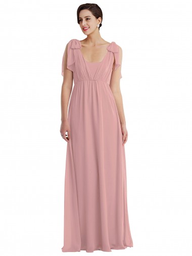 Discount Empire Waist Long Halter Maxi Bridesmaid Dress