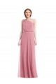 Discount One Shoulder Bow Blouson Bodice Maxi Bridesmaid Dress