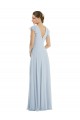 Discount Flutter Sleeve V Keyhole Chiffon Maxi Formal Bridesmaid Dress