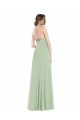 Discount Scoop Neck Tie Strap Maxi Bridesmaid Dress with Front Slit