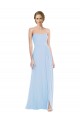 Discount Strapless Sweetheart Maxi Bridesmaid Dress with Pleated Front Slit