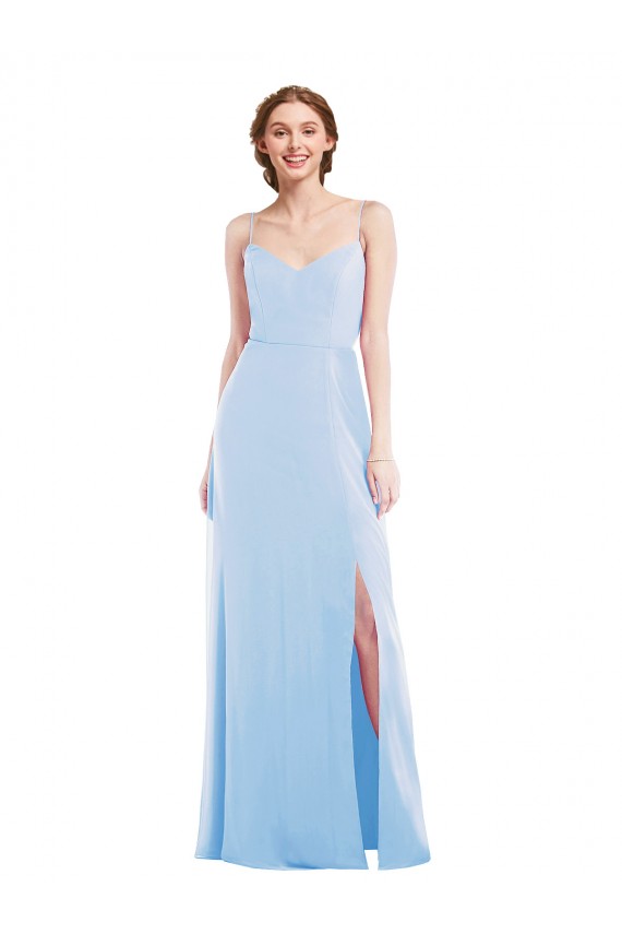 Discount Tie Back Cutout Maxi Formal Bridesmaid Dress with Front Slit