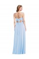Discount Tie Back Cutout Maxi Formal Bridesmaid Dress with Front Slit
