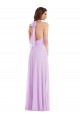 Discount High Neck Halter Backless Maxi Bridesmaid Dress