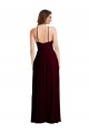 Discount Halter Spaghetti Straps Maxi Bridesmaid Dress with Front Slit