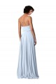 Discount V-Neck Blouson Waist Long Chiffon Bridesmaid Dress with Straps