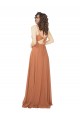 Discount Chiffon Bridesmaid Dress with Tie Back Keyhole