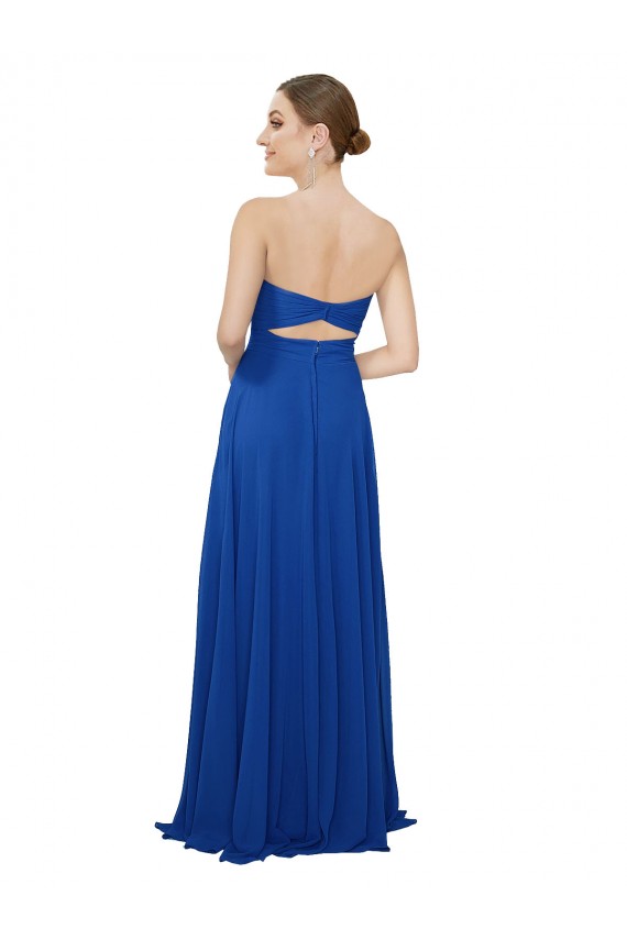 Discount Strapless Sweetheart Draped Chiffon Bridesmaid Dress