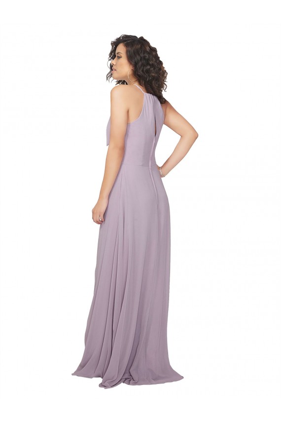 Discount Halter Neck Bridesmaid Dress with Bow