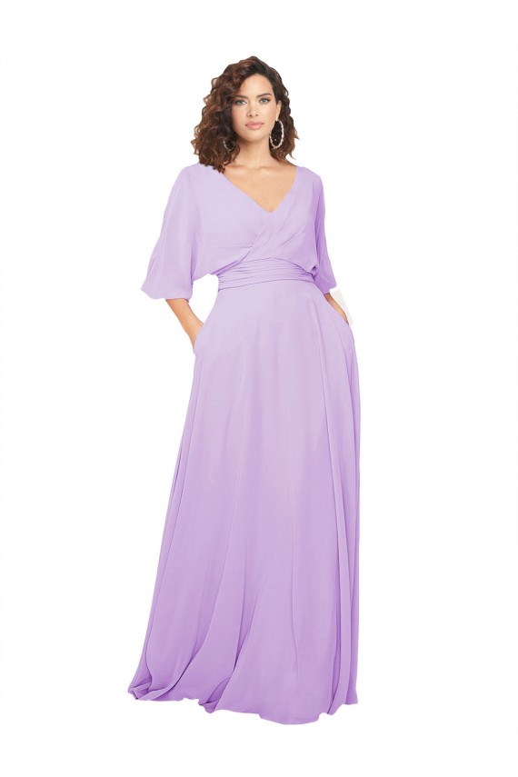 Discount Chiffon Bridesmaid Dress with Ruched Waist