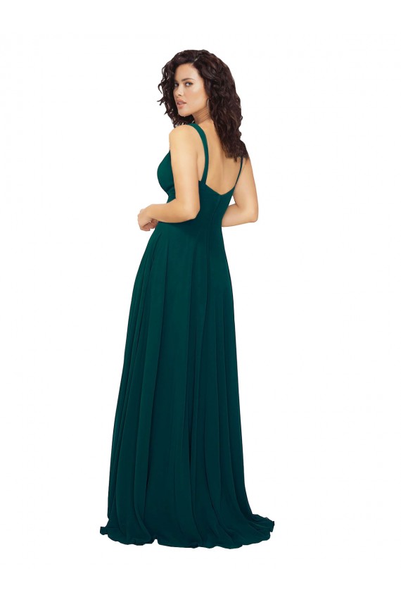 Discount Tied Bodice Sweetheart V-Neck Chiffon Bridesmaid Dress