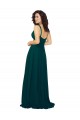 Discount Tied Bodice Sweetheart V-Neck Chiffon Bridesmaid Dress