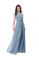 Discount Halter High Neck Chiffon Dress with Sash