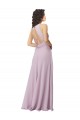 Discount High-Halter Chiffon Bridesmaid Dress with Keyhole Cowl Back