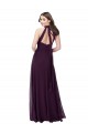 Discount Chiffon High-Halter Bridesmaids Dress with Keyhole Back