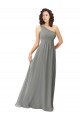 Discount Embroidered One Shoulder Chiffon Bridesmaid Dress