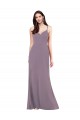 Discount Simple Floor-Length Chiffon Formal Bridesmaid Dress with Criss-Cross Back