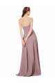 Discount Strapless Chiffon Bridesmaid Dress with Notched Neckline