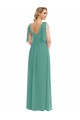 Discount Plunge Neckline Bow Shoulder Chiffon Maxi Bridesmaid Dress