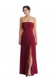 Discount Cuffed Strapless Maxi Formal Bridesmaid Dress with Front Slit