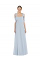 Discount Tie Shoulder Empire Waist Maxi Bridesmaid Dress