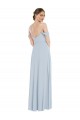 Discount Off the Shoulder Basque Neck Maxi Bridesmaid Dress with Flounce Sleeves