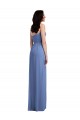 Discount Slim Spaghetti Straps Chiffon Bridesmaid Dress with Front Slit