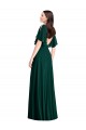 Discount Backless Floor Length Split Sleeves Maxi Bridesmaid Dress