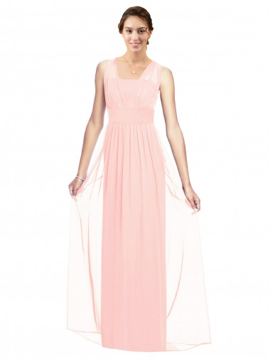 Discount V-Neck Full Length Chiffon Bridesmaid Dress