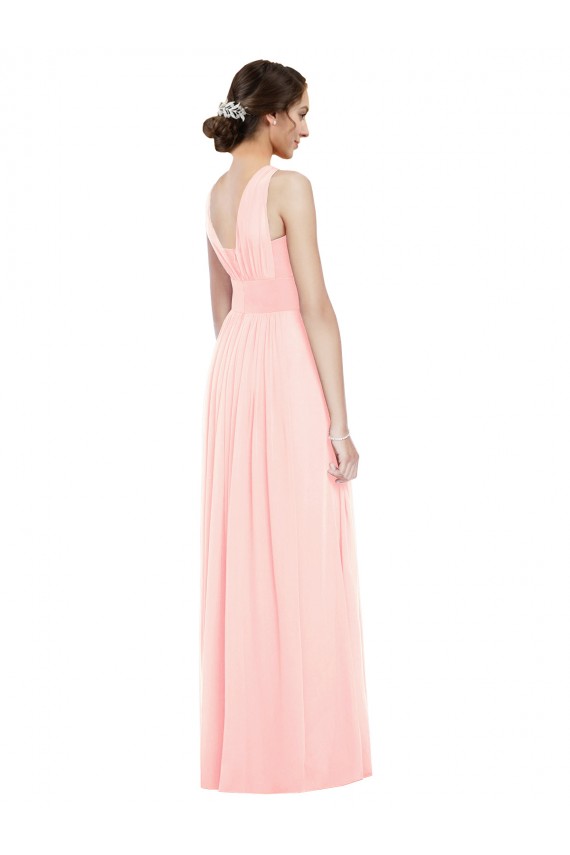Discount V-Neck Full Length Chiffon Bridesmaid Dress