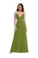 Discount Ruffled Chiffon Cutout Maxi Bridesmaid Dress