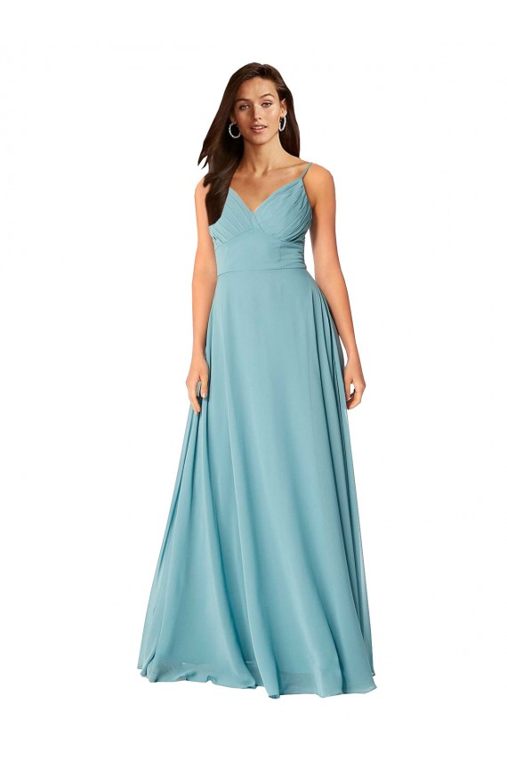 Discount Draped Empire V-Neck Chiffon Bridesmaid Dress
