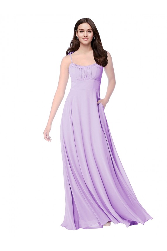 Discount Chiffon A-Line Chiffon Bridesmaids Dress with Ruched Bodice