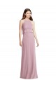 Discount Bias Ruffle Empire Waist Halter Maxi Bridesmaid Dress