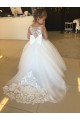 Discount Champagne Ball Gown Sweetheart Chapel Train Sleeveless Flower Girl Dress