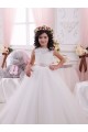 Discount Ivory Ball Gown Bateau Chapel Train Sleeveless Flower Girl Dress