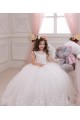 Discount Ivory Ball Gown Bateau Neck Chapel Train Sleeveless Flower Girl Dress