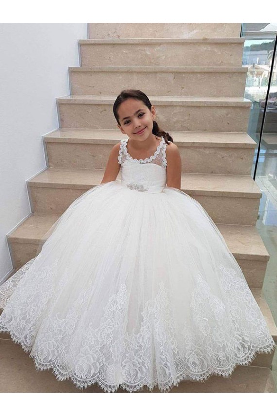 Discount Ivory Ball Gown Floor Length Flower Girl Dress