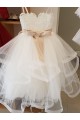 Discount Ivory Ball Gown High Neck Floor Length Flower Girl Dress