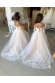 Discount Ivory Ball Gown Sweetheart Chapel Train Long Sleeve Flower Girl Dress