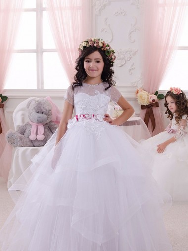 Discount Ivory Ball Gown Sweetheart Floor Length Flower Girl Dress
