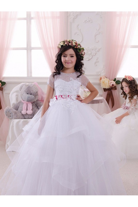 Discount Ivory Ball Gown Sweetheart Floor Length Flower Girl Dress