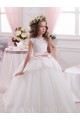 Discount Ivory Ball Gown Sweetheart V-Back Sleeveless Flower Girl Dress
