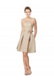 Discount Short Classic Beaded Lace and Satin Bridesmaid Dress with Matching Satin Tie Sash
