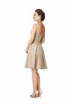 Discount Short Classic Beaded Lace and Satin Bridesmaid Dress with Matching Satin Tie Sash