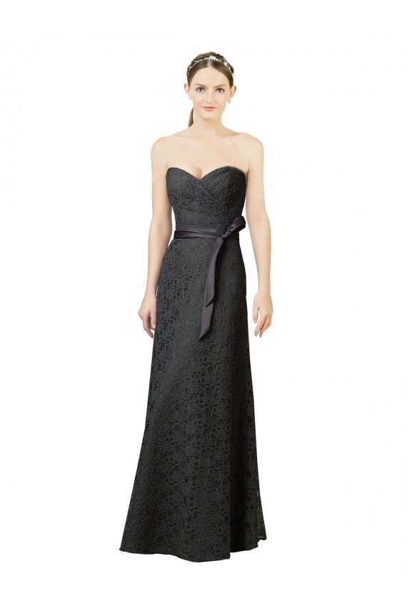 Discount Strapless Lace Bridesmaid Dress with Sweetheart Neckline
