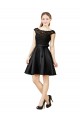 Discount Lace and Satin Cocktail Bridesmaid Dress with V-Back