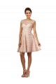 Discount Short Knee Length Lace Bridesmaid Dress with Matching Chiffon Tie Sash